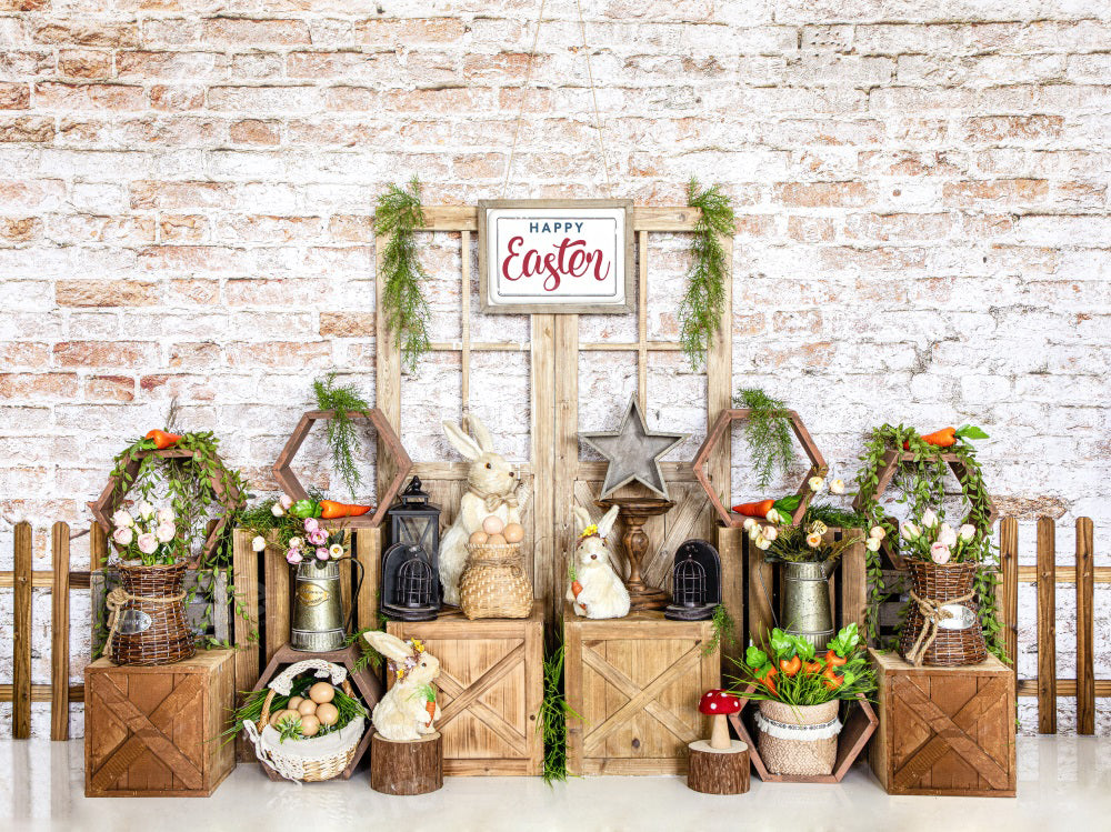 Kate Osterhase Backsteinmauer Hintergrund für Fotografie - Kate Backdrop.de