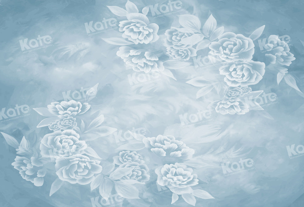 Kate Fine Art Blue Floral Hintergrundbild von GQ - Kate Backdrop.de