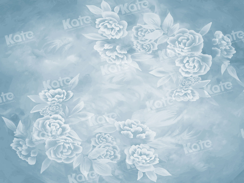 Kate Fine Art Blue Floral Hintergrundbild von GQ - Kate Backdrop.de