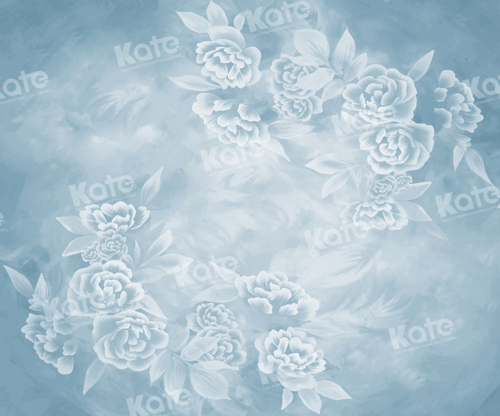Kate Fine Art Blue Floral Hintergrundbild von GQ - Kate Backdrop.de