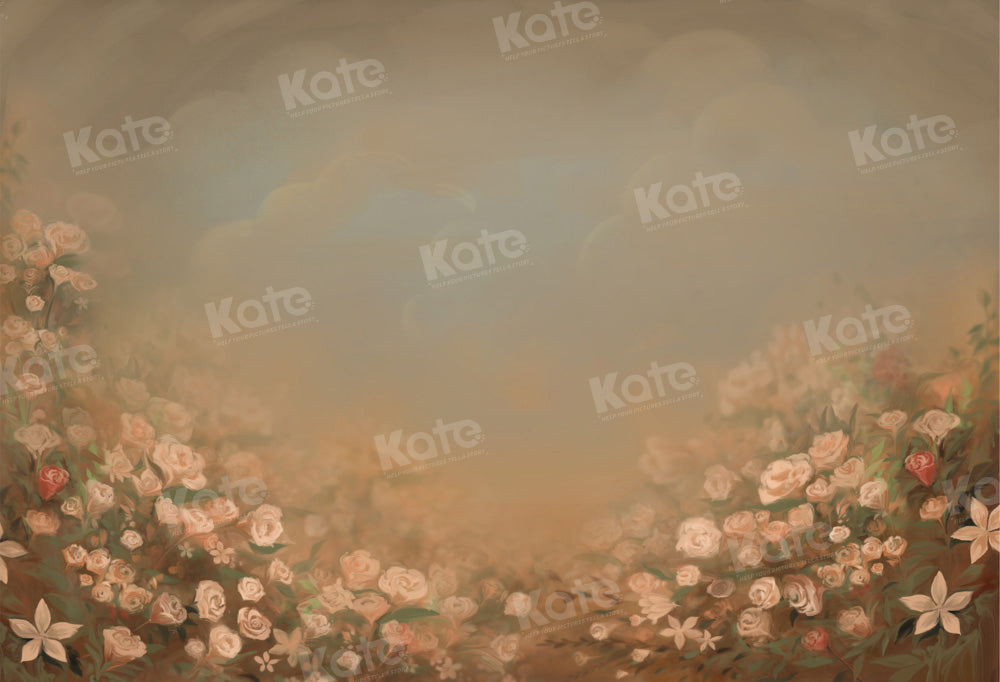 Kate Fine Art Floral Dunkel Orange Hintergrund von GQ - Kate Backdrop.de