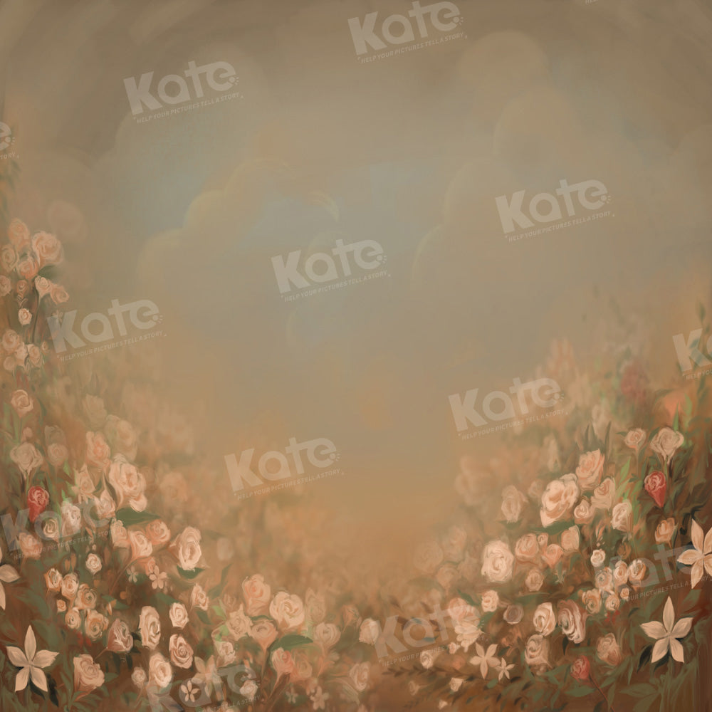 Kate Fine Art Floral Dunkel Orange Hintergrund von GQ - Kate Backdrop.de