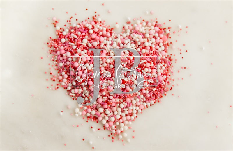 Kate Herz Sprinkles Hintergrund von JB Fotografie - Kate Backdrop.de
