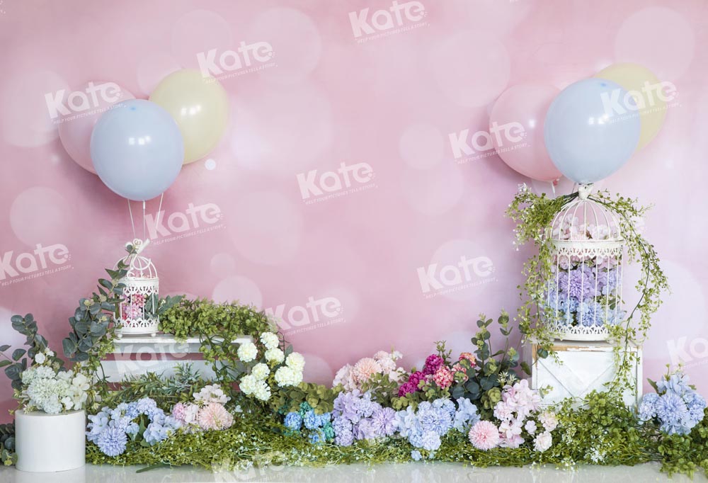 Kate Frühling Blumen Ballons Hintergrund von Emetselch - Kate Backdrop.de