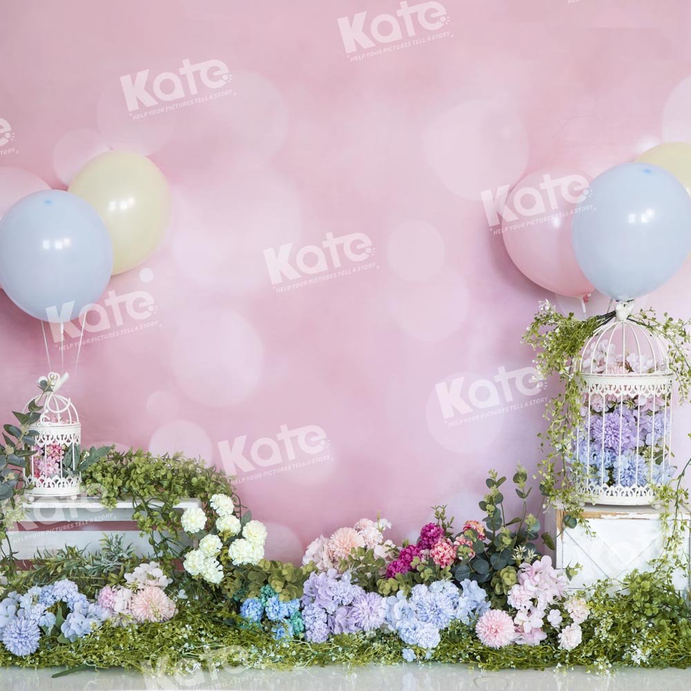 Kate Frühling Blumen Ballons Hintergrund von Emetselch - Kate Backdrop.de