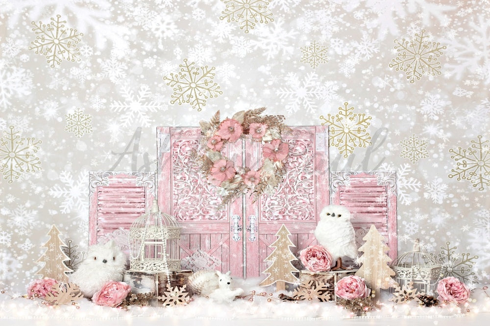 Kate Shabby Chic Wintertiere Hintergrund von Ashley Paul - Kate Backdrop.de