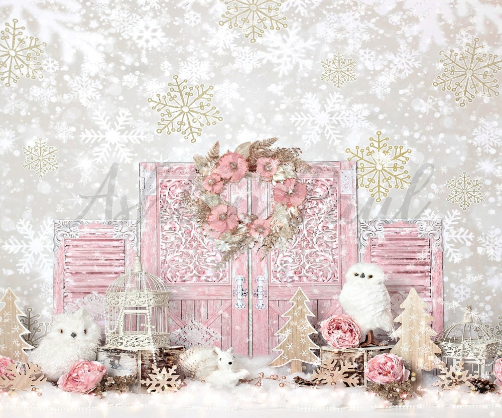 Kate Shabby Chic Wintertiere Hintergrund von Ashley Paul - Kate Backdrop.de
