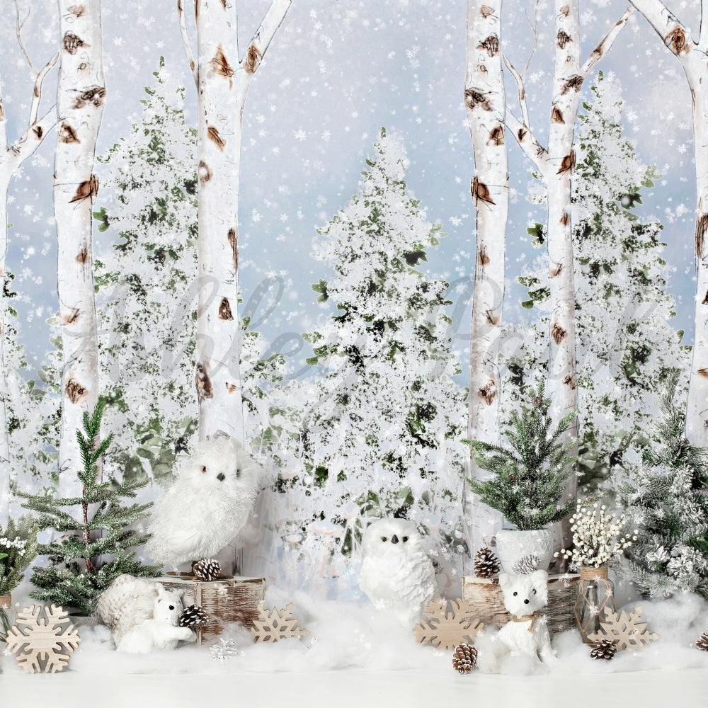 Kate Pastellfarbener Winterwunderland-Hintergrund von Ashley Paul - Kate Backdrop.de
