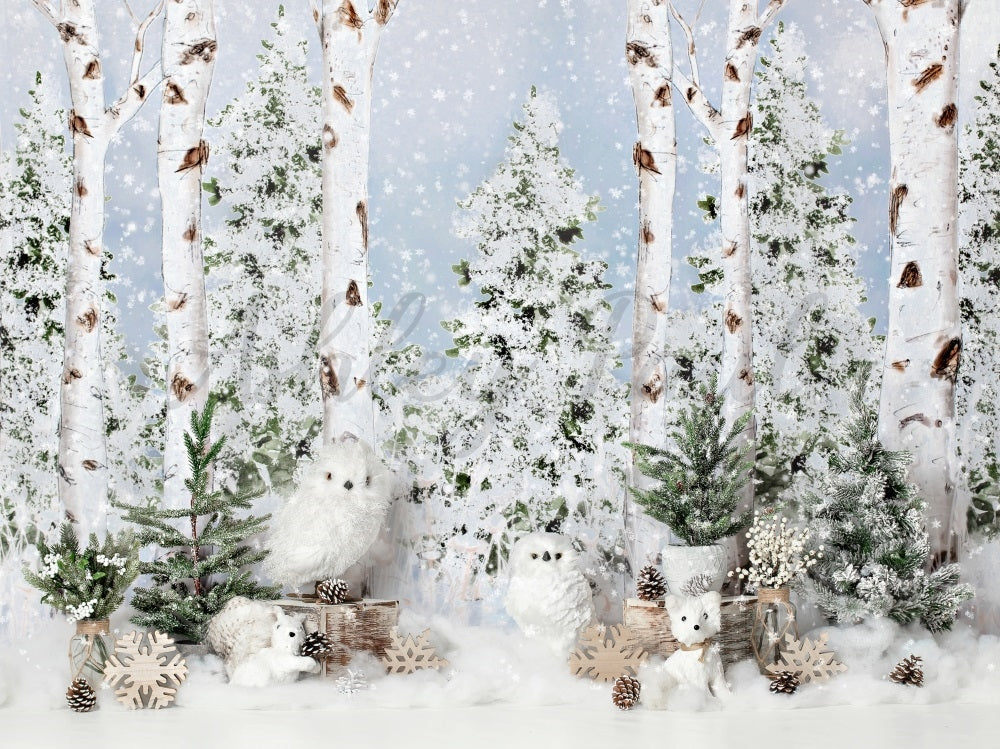 Kate Pastellfarbener Winterwunderland-Hintergrund von Ashley Paul - Kate Backdrop.de