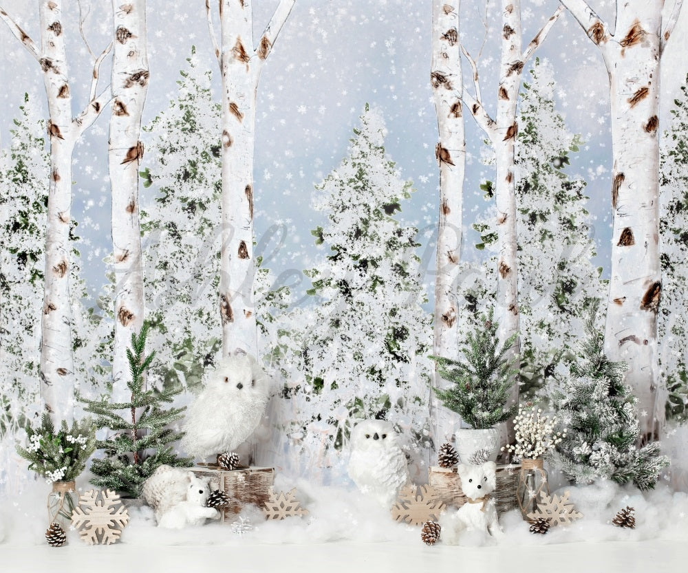 Kate Pastellfarbener Winterwunderland-Hintergrund von Ashley Paul - Kate Backdrop.de