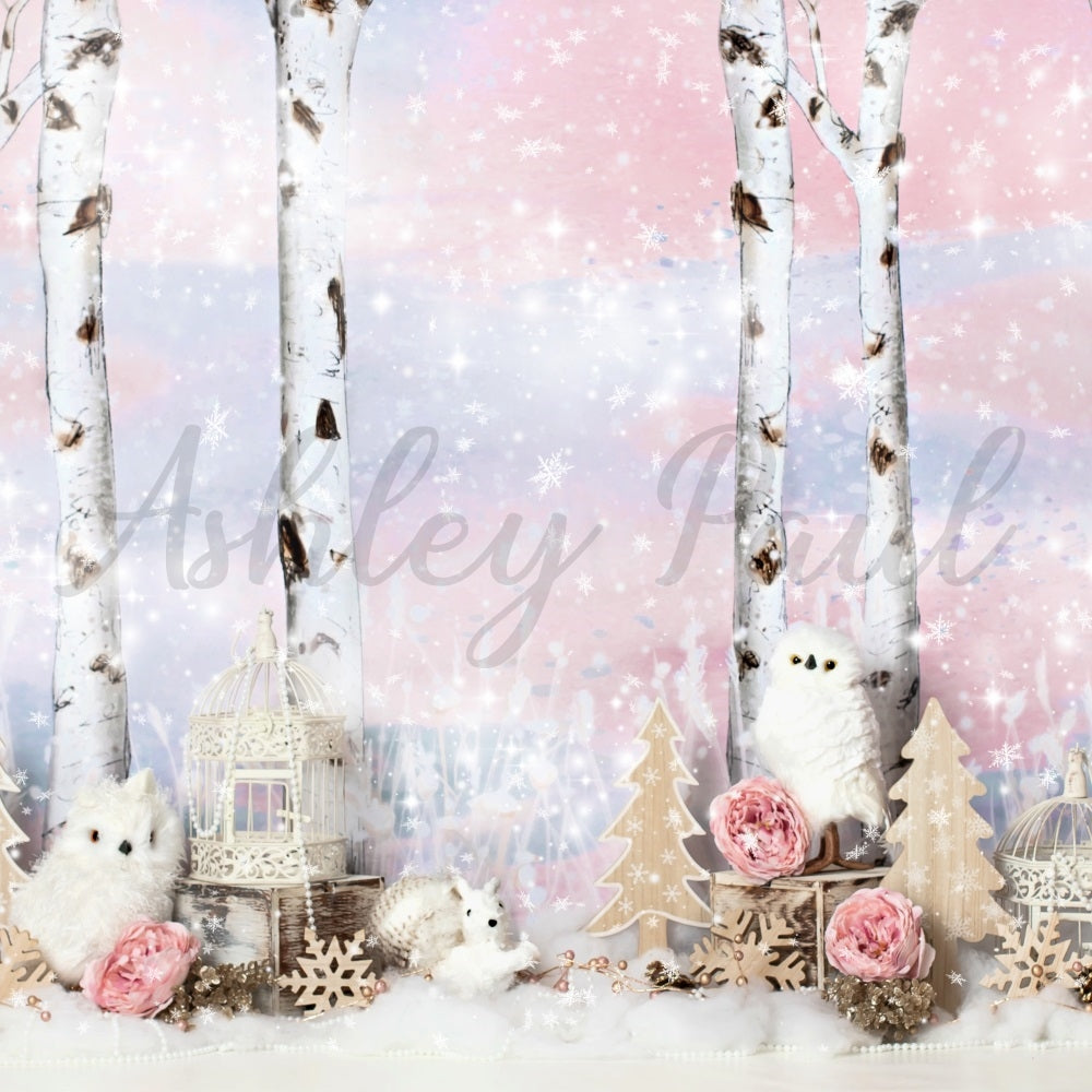Kate Winterliche Tiere Hintergrund von Ashley Paul - Kate Backdrop.de