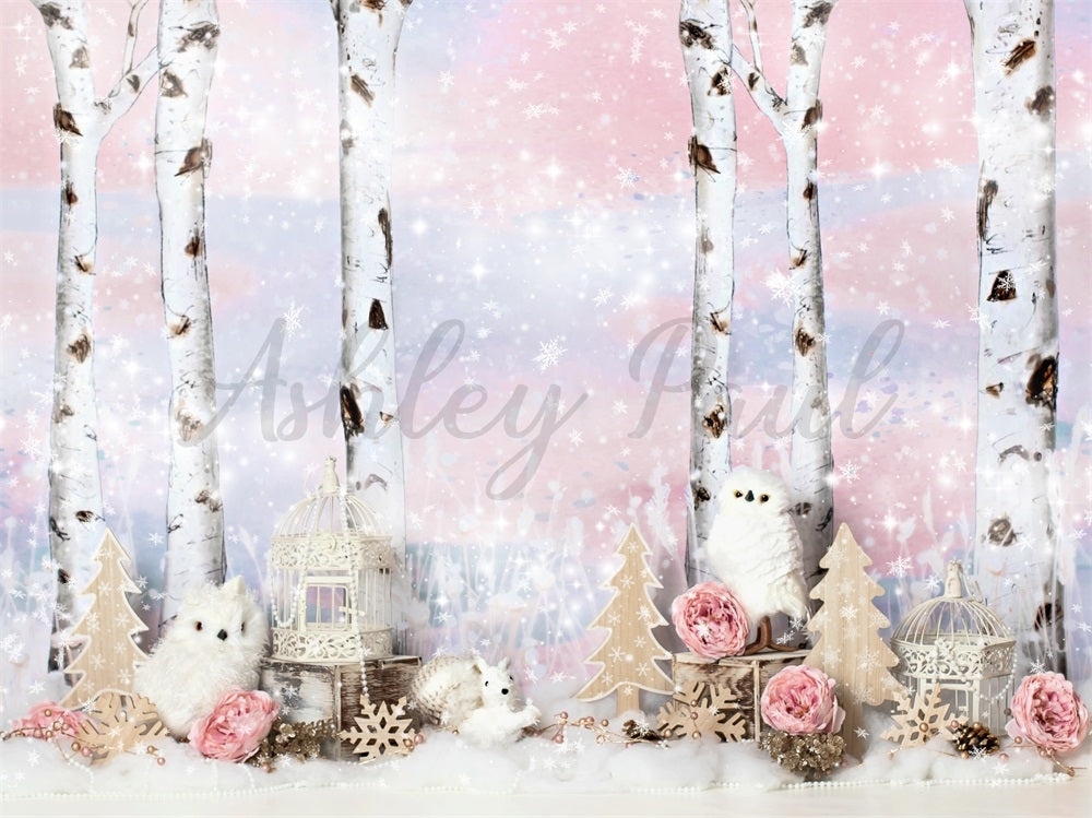 Kate Winterliche Tiere Hintergrund von Ashley Paul - Kate Backdrop.de