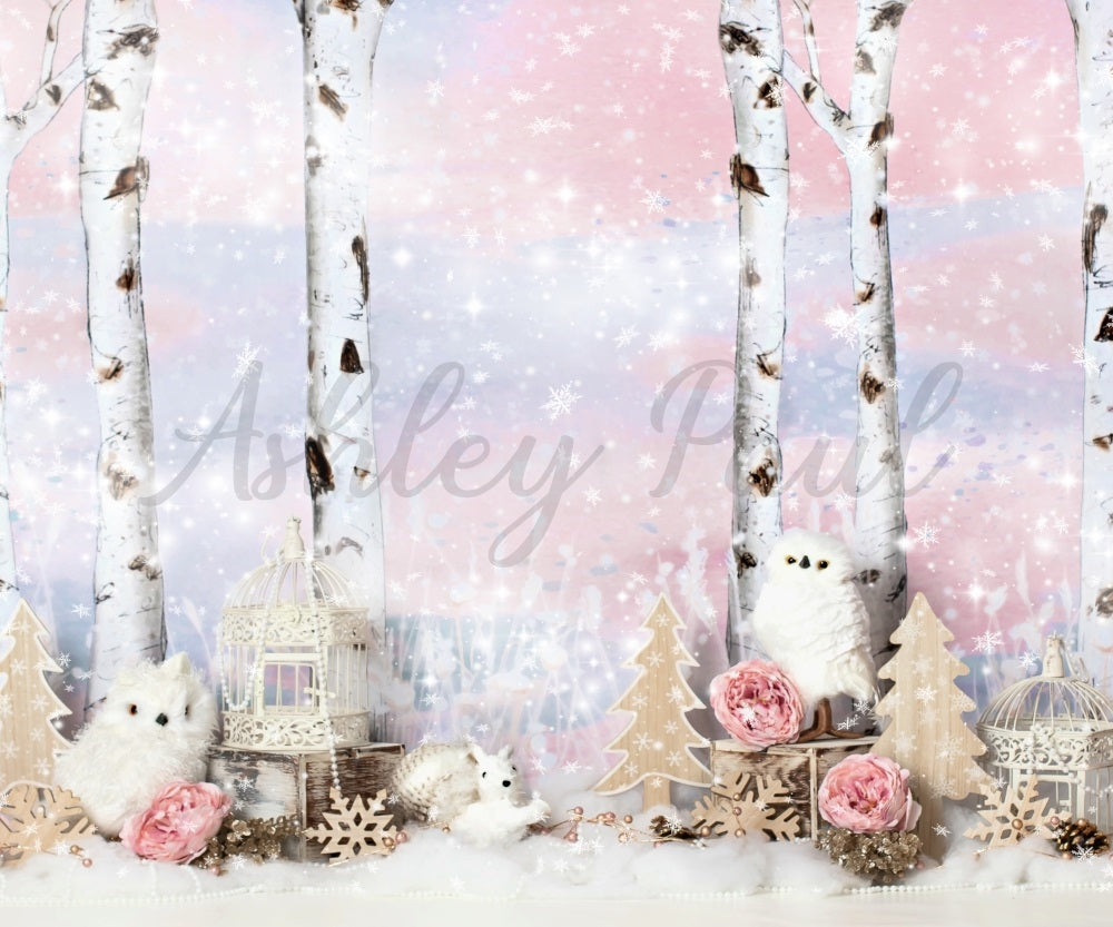 Kate Winterliche Tiere Hintergrund von Ashley Paul - Kate Backdrop.de
