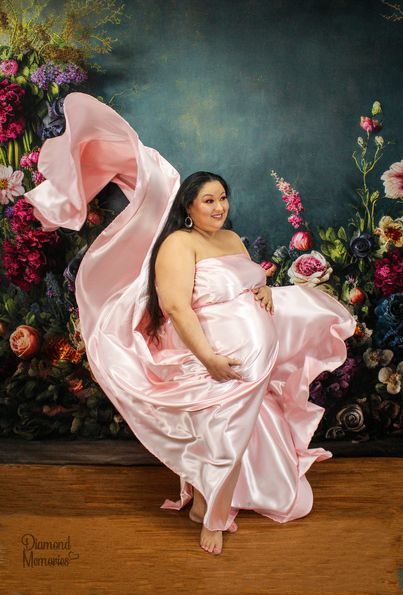 Kate Fine Art Oil Painterly floral Dark Teal Hintergrund von Mini MakeBelieve - Kate Backdrop.de