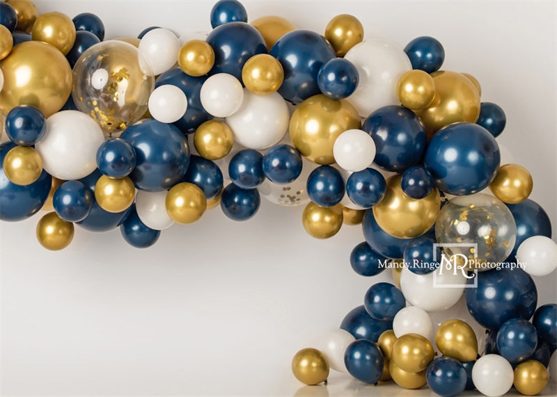 Kate Marineblaue und goldene Ballongirlande als Hintergrundkulisse von Mandy Ringe Photography - Kate Backdrop.de