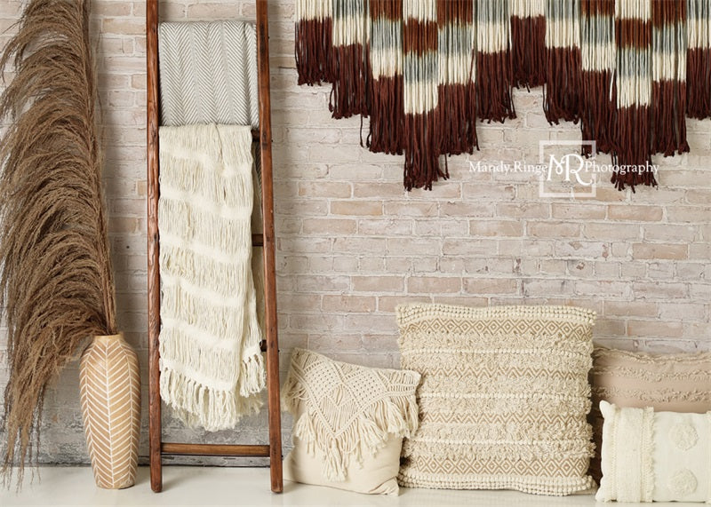 Kate Südwestliche Boho-Makrame- und Pampas-Hintergrundkulisse von Mandy Ringe Photography - Kate Backdrop.de