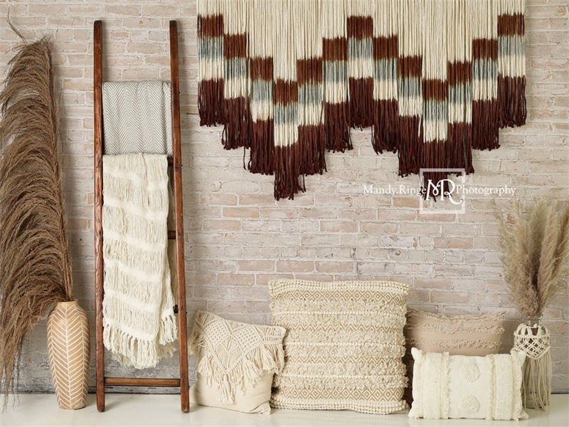 Kate Südwestliche Boho-Makrame- und Pampas-Hintergrundkulisse von Mandy Ringe Photography - Kate Backdrop.de