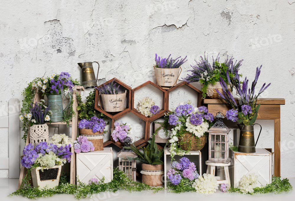 Kate Frühling Lavendel Alter Wandhintergrund von Emetselch - Kate Backdrop.de