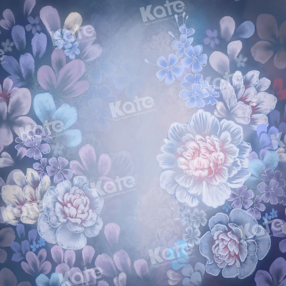 Kate Fine Art Floral Blauer Hintergrund von GQ - Kate Backdrop.de