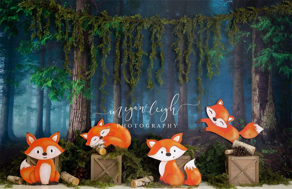 Kate FoxyWoods Wald Hintergrundkulisse von Megan Leigh Photography - Kate Backdrop.de