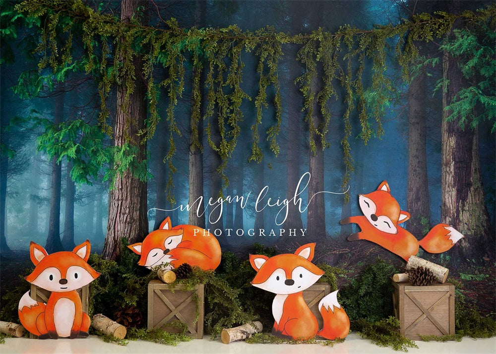 Kate FoxyWoods Wald Hintergrundkulisse von Megan Leigh Photography - Kate Backdrop.de