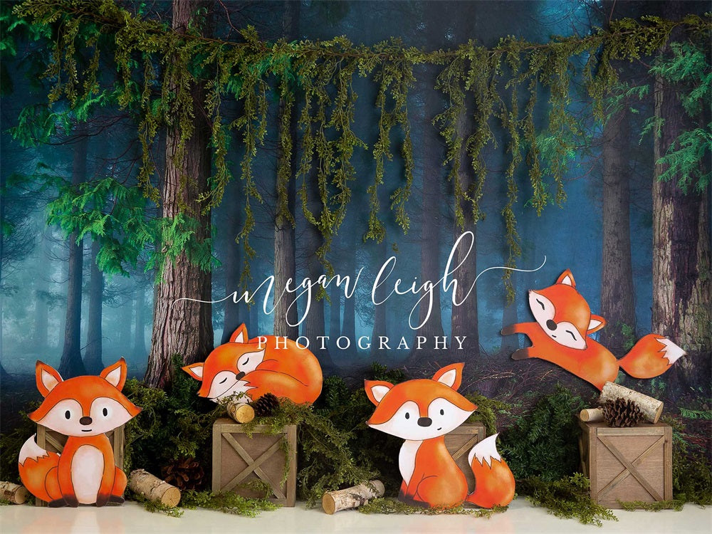 Kate FoxyWoods Wald Hintergrundkulisse von Megan Leigh Photography - Kate Backdrop.de