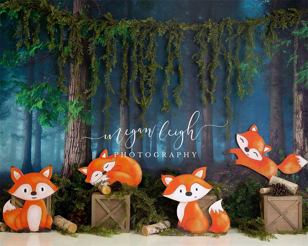Kate FoxyWoods Wald Hintergrundkulisse von Megan Leigh Photography - Kate Backdrop.de