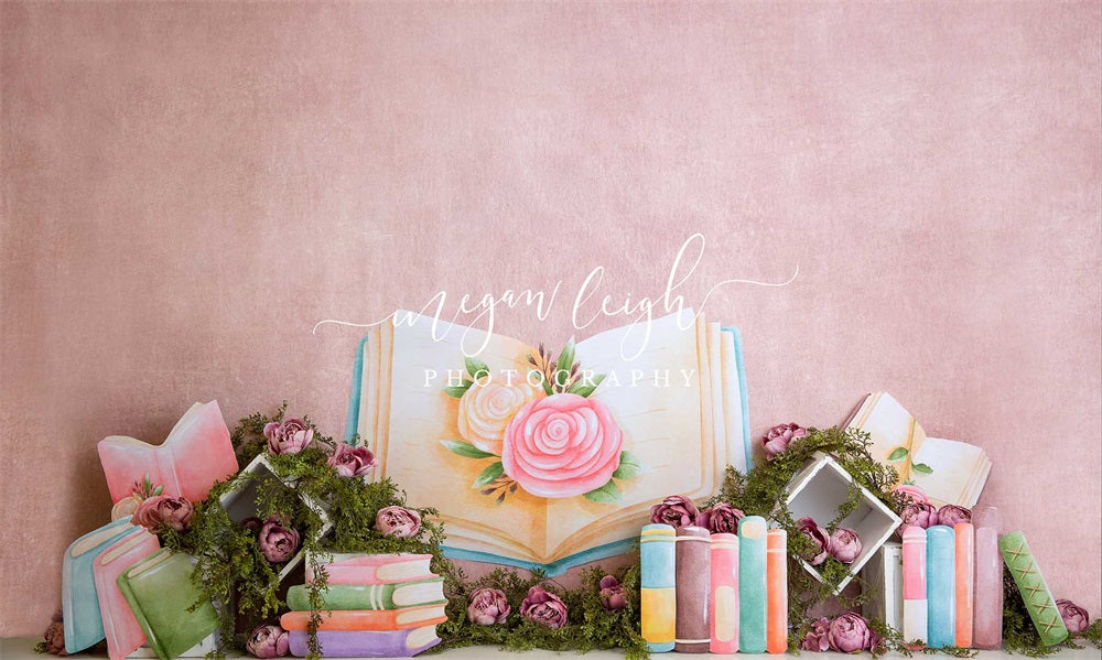 Kate Hübsche Bücherwurm-Hintergrundkulisse von Megan Leigh Photography - Kate Backdrop.de