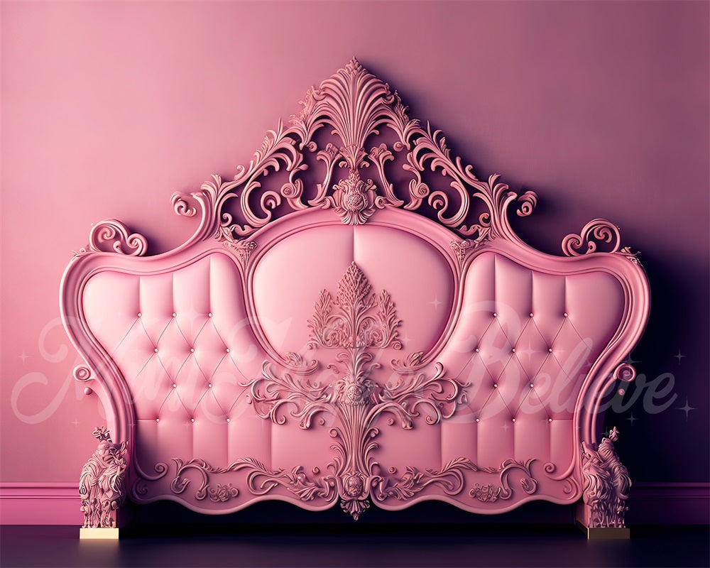 Kate Valentine Pink Verziertes Boudoir Kopfteil Hintergrund von Mini MakeBelieve