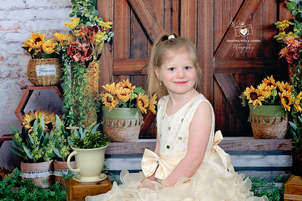 Kate Frühling Sonnenblume Tür Hintergrund von Emetselch - Kate Backdrop.de