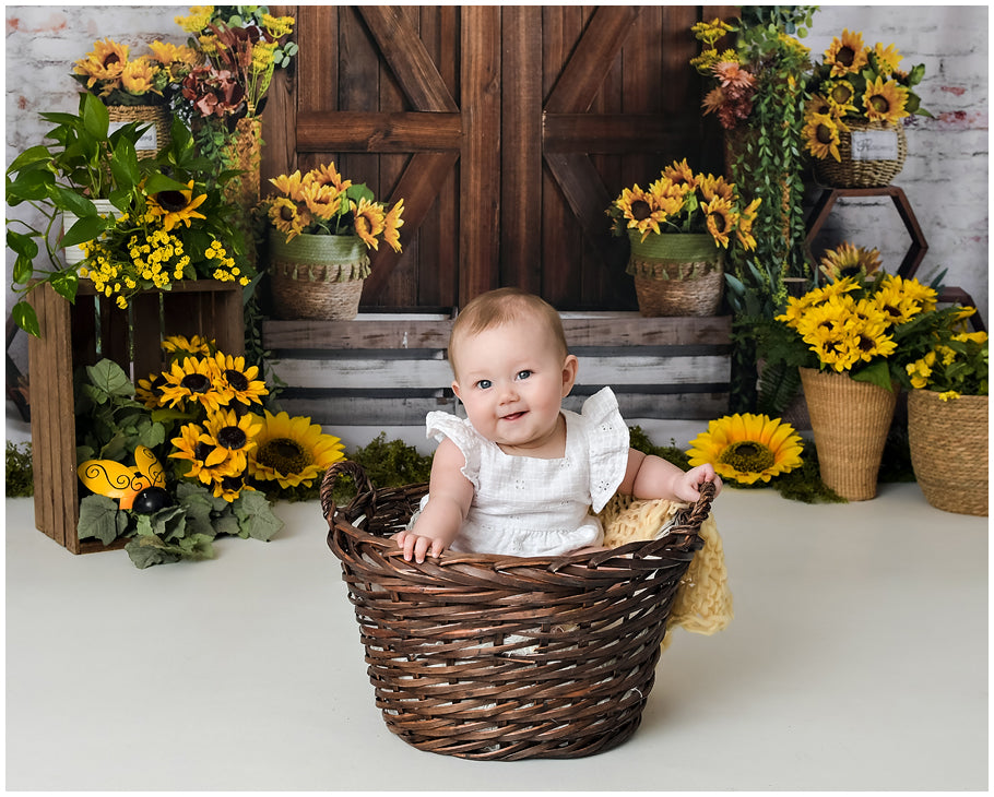 Kate Frühling Sonnenblume Tür Hintergrund von Emetselch - Kate Backdrop.de