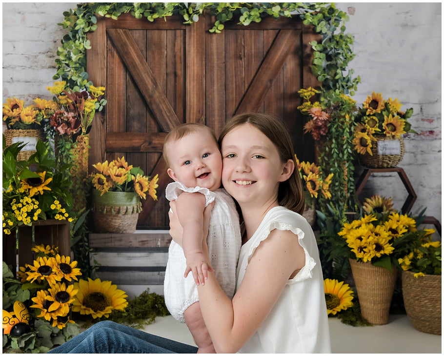 Kate Frühling Sonnenblume Tür Hintergrund von Emetselch - Kate Backdrop.de