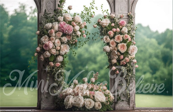 Kate Gemalte Hochzeitstafeln mit Rosen als Hintergrund für den Muttertag im Freien von Mini MakeBelieve - Kate Backdrop.de