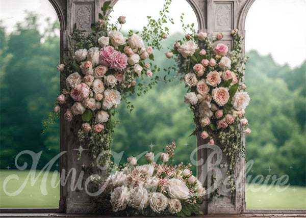 Kate Gemalte Hochzeitstafeln mit Rosen als Hintergrund für den Muttertag im Freien von Mini MakeBelieve - Kate Backdrop.de