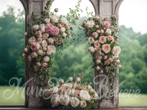 Kate Gemalte Hochzeitstafeln mit Rosen als Hintergrund für den Muttertag im Freien von Mini MakeBelieve - Kate Backdrop.de