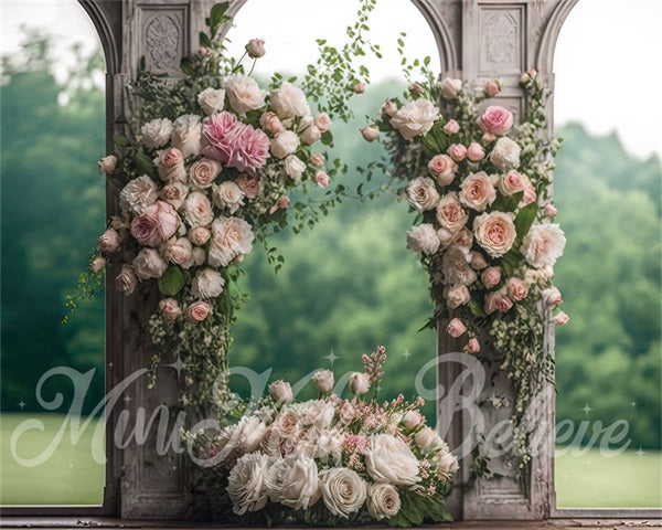Kate Gemalte Hochzeitstafeln mit Rosen als Hintergrund für den Muttertag im Freien von Mini MakeBelieve - Kate Backdrop.de