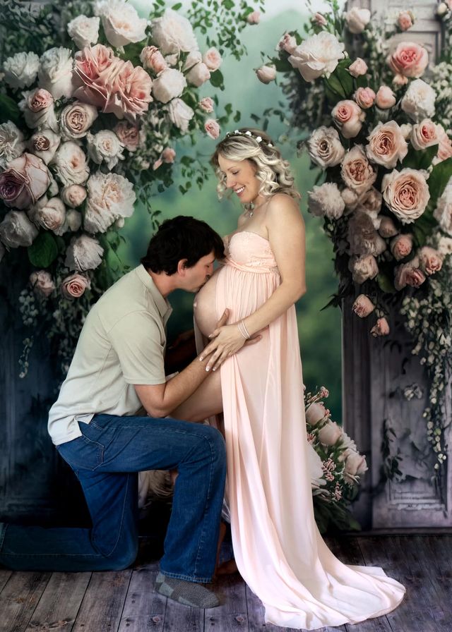 Kate Gemalte Hochzeitstafeln mit Rosen als Hintergrund für den Muttertag im Freien von Mini MakeBelieve - Kate Backdrop.de