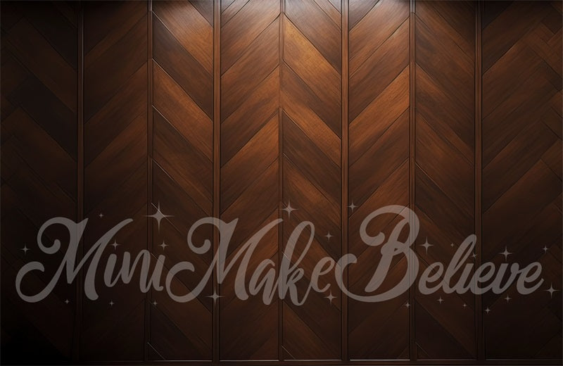 Kate Braunes Holzparkett Wandtafel Hintergrund von Mini MakeBelieve - Kate Backdrop.de