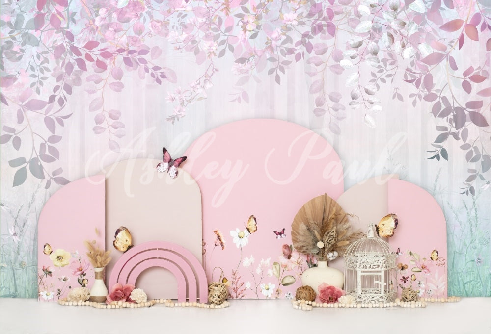 Kate Frühling Buttefly Floral Hintergrund von Ashley Paul - Kate Backdrop.de
