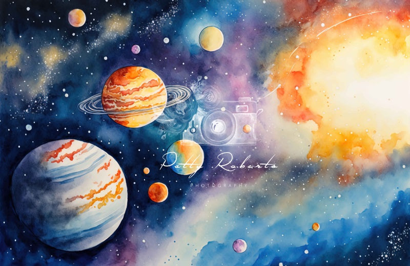 Kate Outer Space Kuchen Smash Hintergrund von Patty Roberts - Kate Backdrop.de
