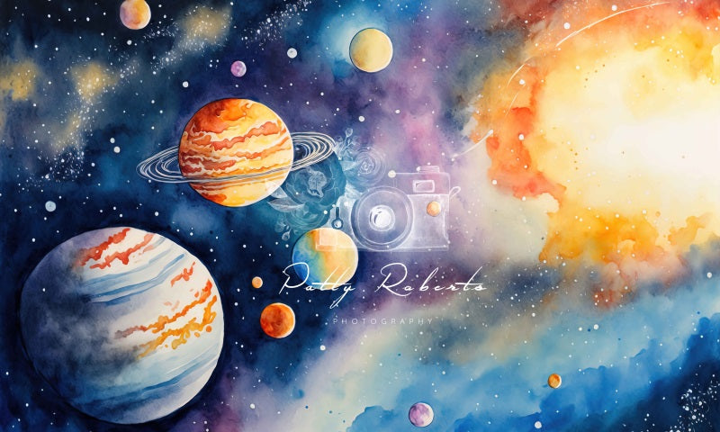 Kate Outer Space Kuchen Smash Hintergrund von Patty Roberts - Kate Backdrop.de