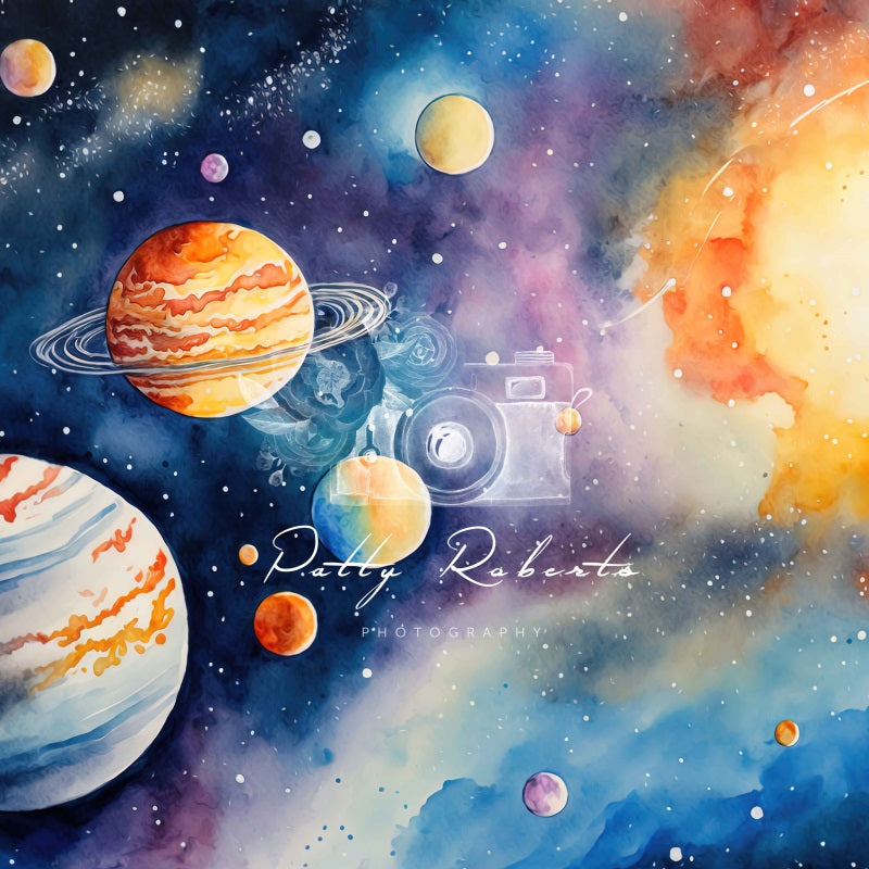 Kate Outer Space Kuchen Smash Hintergrund von Patty Roberts - Kate Backdrop.de