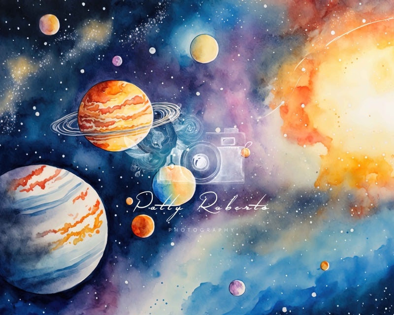 Kate Outer Space Kuchen Smash Hintergrund von Patty Roberts - Kate Backdrop.de