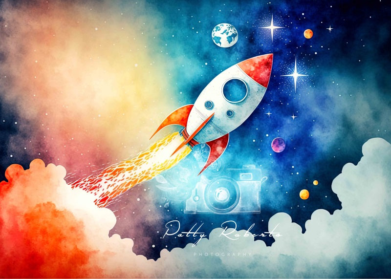 Kate Weltraummission Junge Hintergrund von Patty Roberts - Kate Backdrop.de