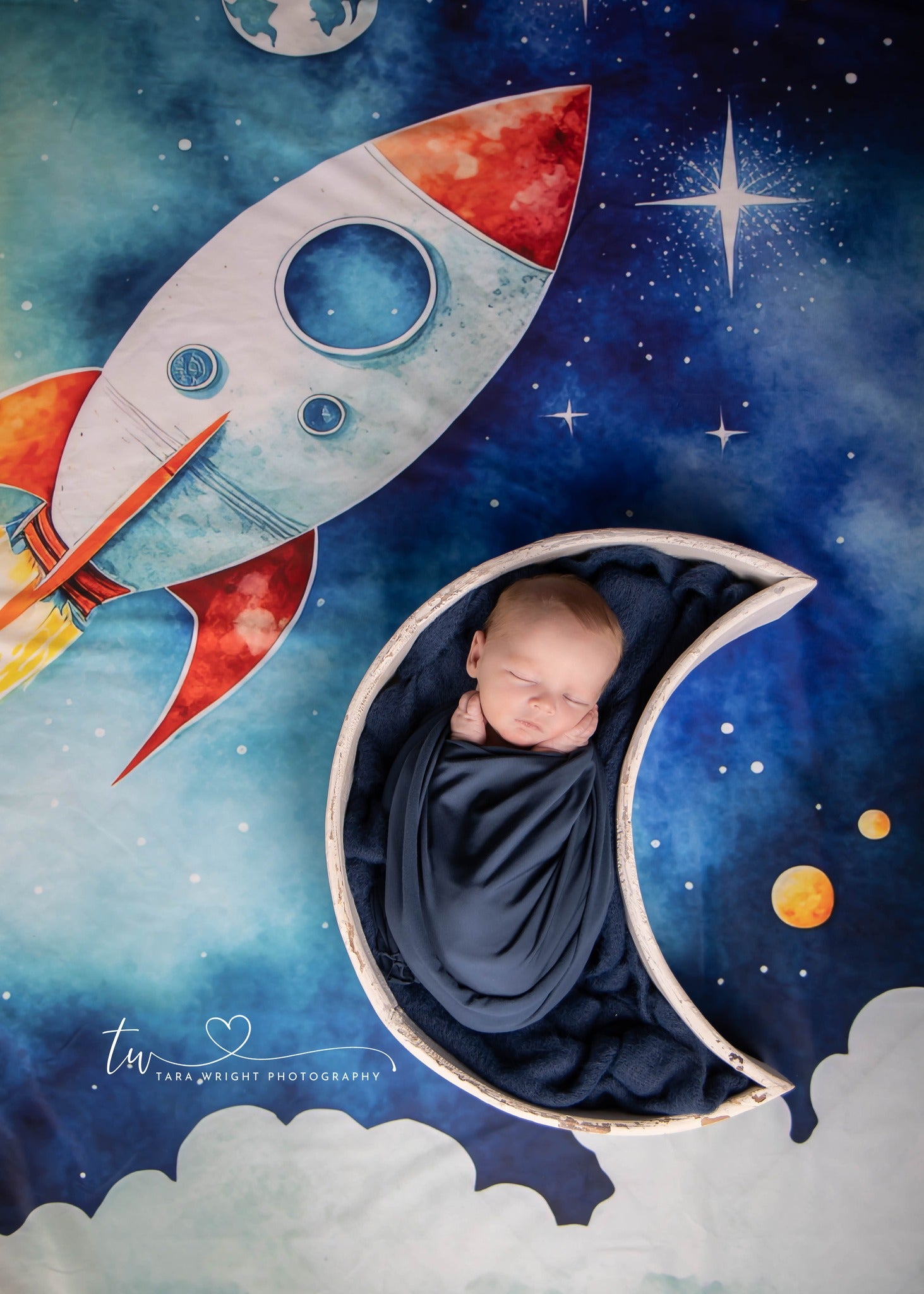 Kate Weltraummission Junge Hintergrund von Patty Roberts - Kate Backdrop.de