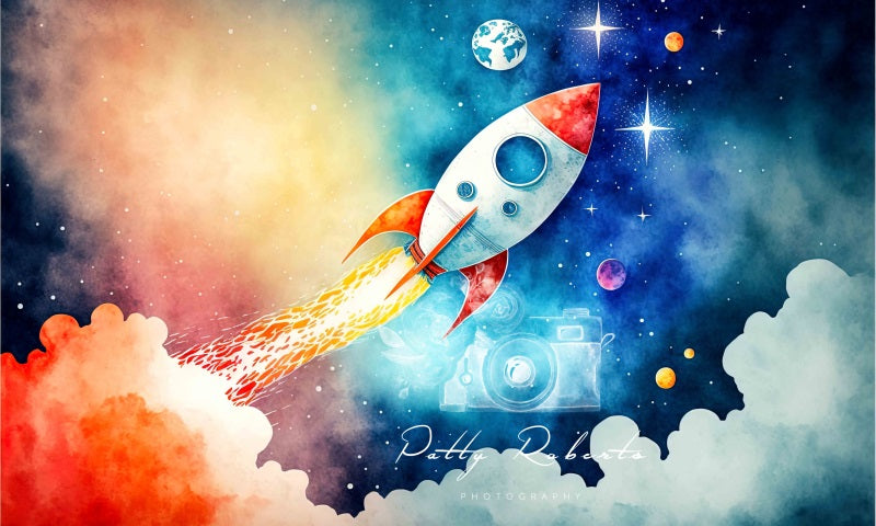 Kate Weltraummission Junge Hintergrund von Patty Roberts - Kate Backdrop.de