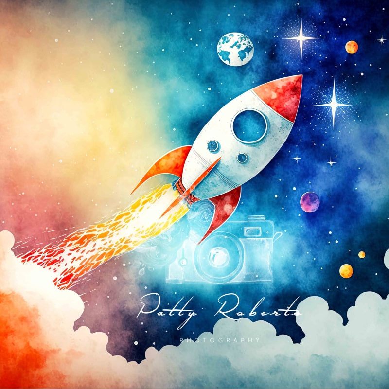 Kate Weltraummission Junge Hintergrund von Patty Roberts - Kate Backdrop.de