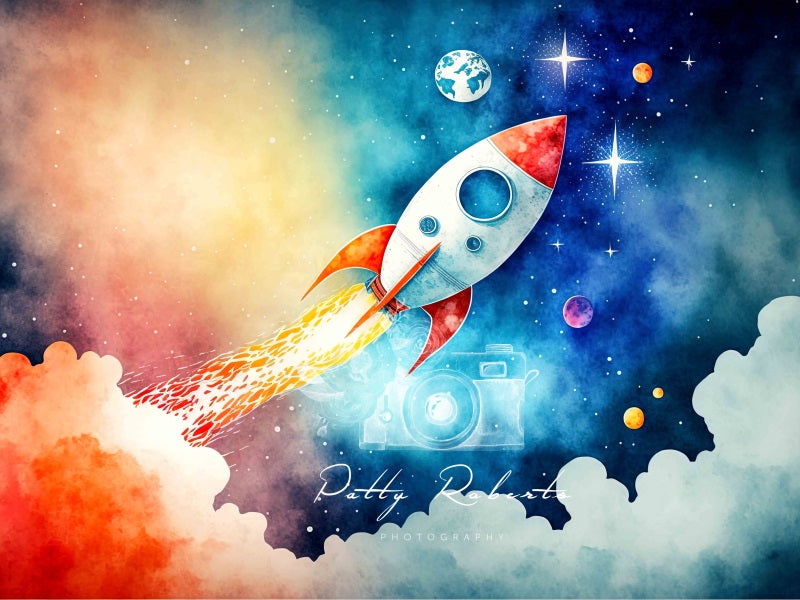 Kate Weltraummission Junge Hintergrund von Patty Roberts - Kate Backdrop.de