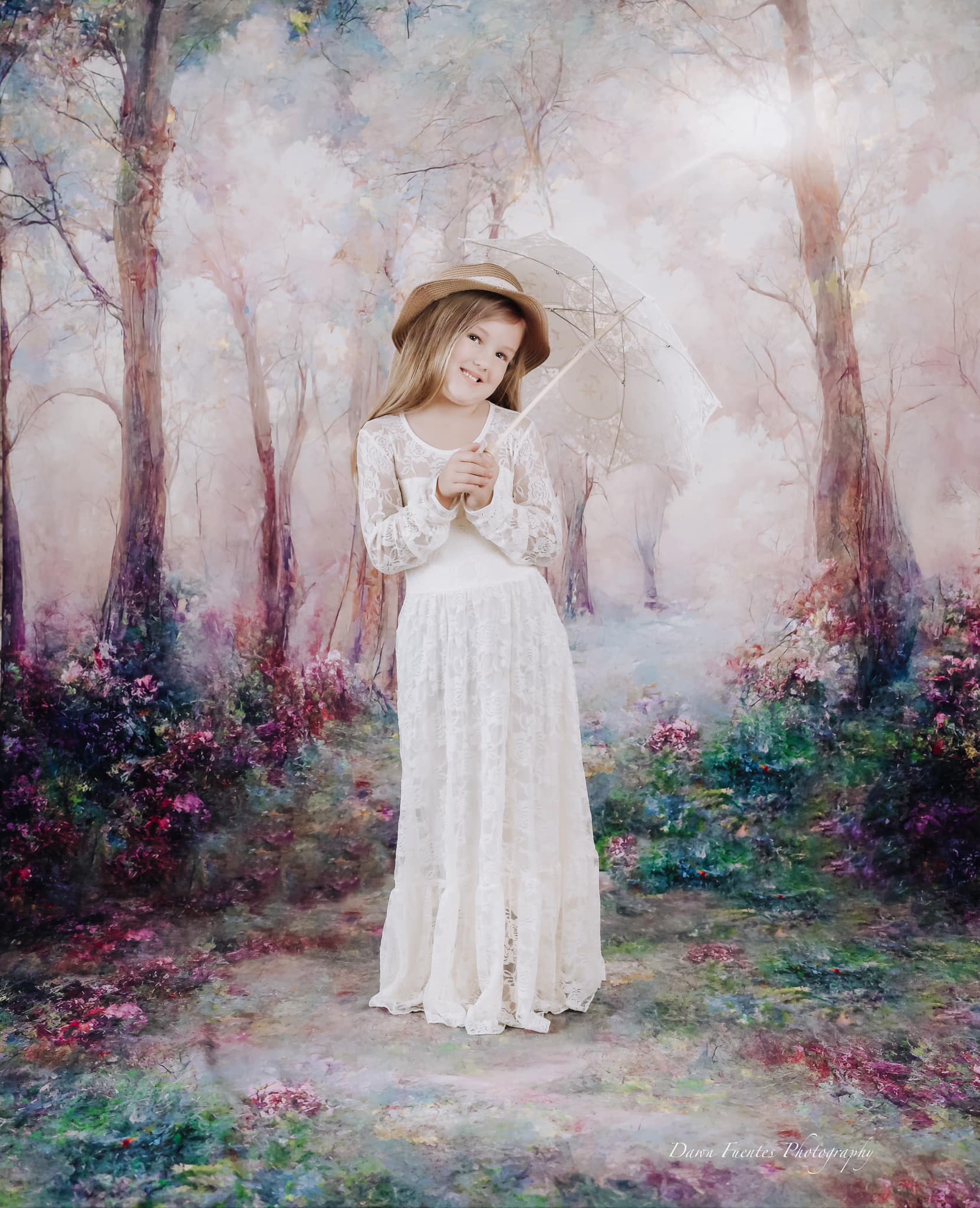 Kate Lavendel-Waldboden-Hintergrund von Candice Compton