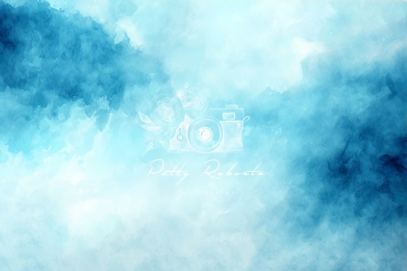 Kate Fine Art Aquarell Blauer Nebel Hintergrund von Patty Roberts - Kate Backdrop.de